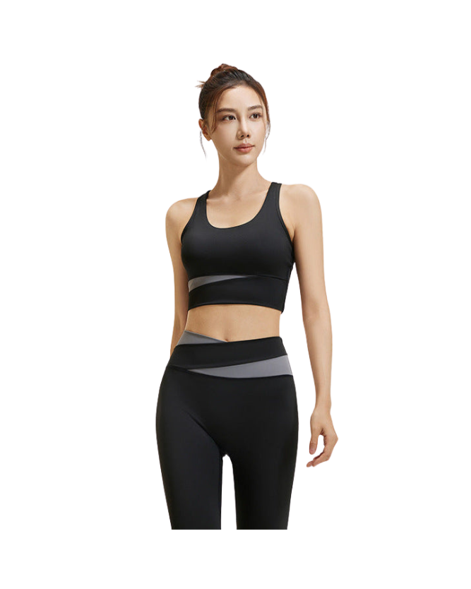 Two tone Sports Bra and Leggings Set